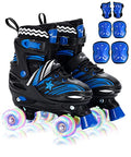 4 Sizes Adjustable Light Up Kids Roller Skates with Protective Gears Illuminating Wheels D67931