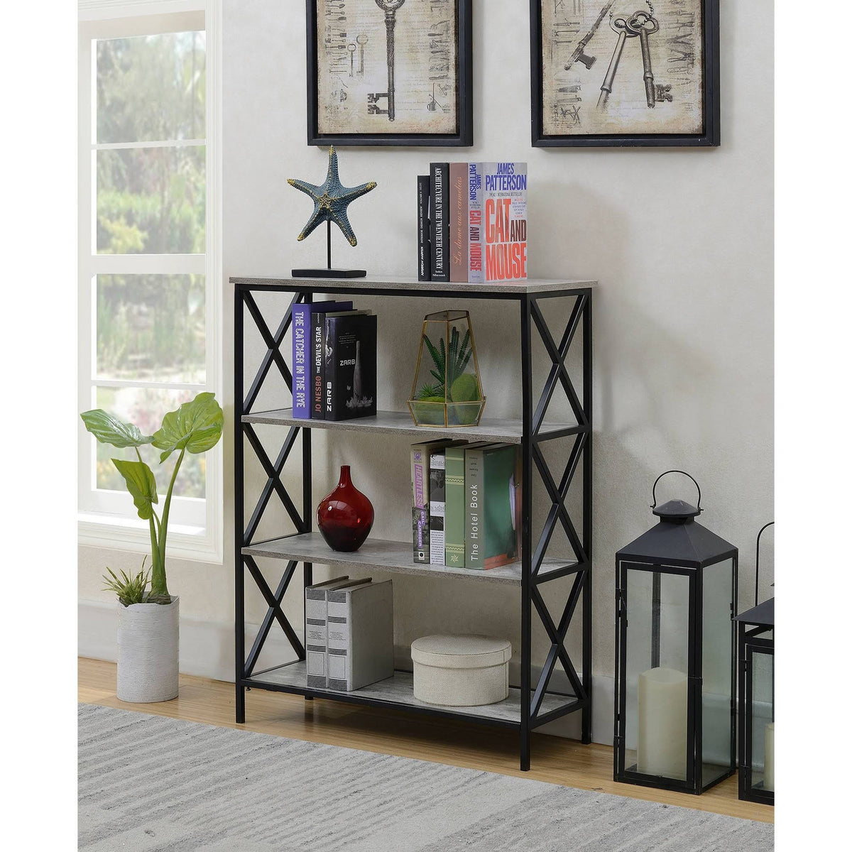 4 Tier Faux Birch Bookcase Q777