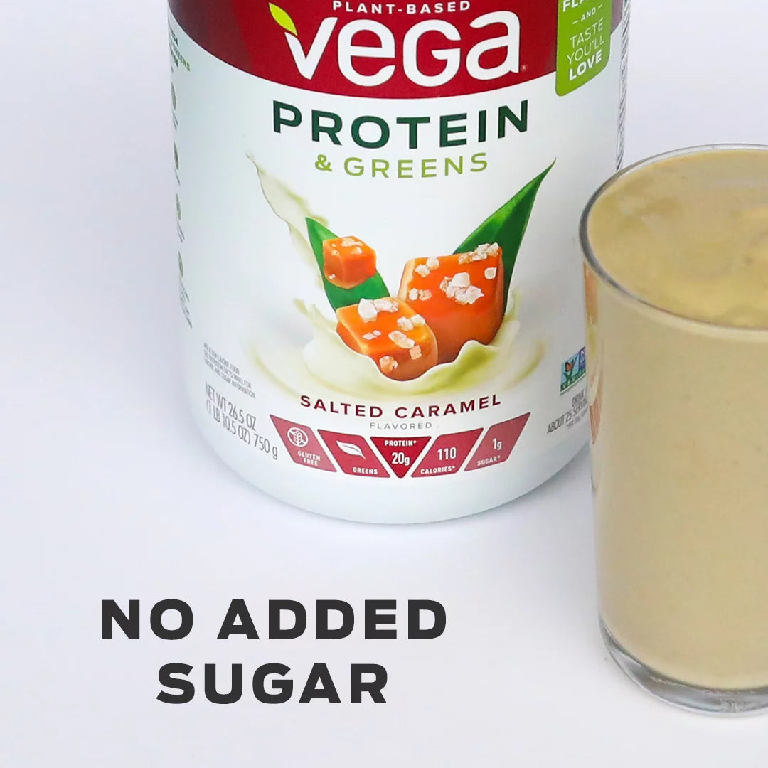 Salted Caramel Plant Protein & Greens Powder, 20g Protein, 1.1 Lb K393370