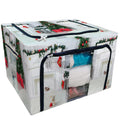 Christmas Socks Fireplace Tree Shallow Storage Bag Clear Window Storage Bins Boxes Large Capacity Foldable Stackable Organizer With Steel Metal Frame R724