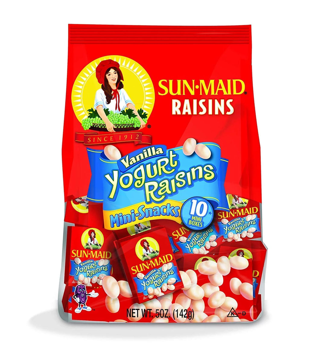Vanilla Yogurt Covered Raisins .5 Oz, 10 Ct (Pack Of 2) H6937