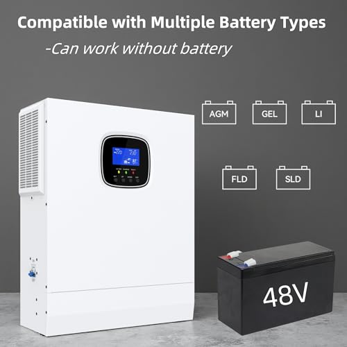 5000W 48V to 120V Pure Sine Wave Power Inverter 5kW Built-in 80A MPPT Charger D942