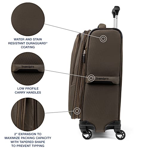 Slate Green Softside Expandable Carry On Luggage with 4 Spinner Wheels M78966