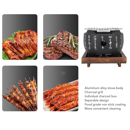 Mini Portable Round Aluminum Alloy Charcoal Hibachi Grill T977