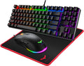 89 Keys Wired Backlit Gaming Keyboard Red Switch with 4800 DPI 6 Button Mouse and Mouse Pad Pack of 2 C805