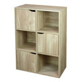 Natural Wood Storage Shelf with Doors C533795