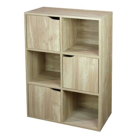Natural Wood Storage Shelf with Doors C533795
