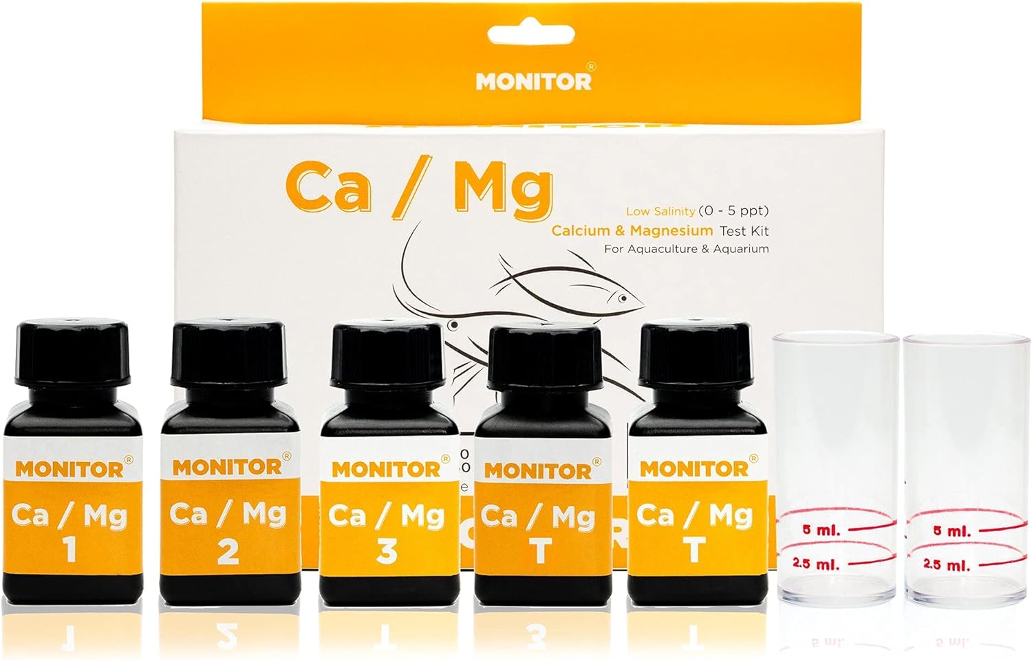 Monitor Calcium/Magnesium Low Salinity (0-5 PPT) Test KIT (120 Tests) Z313