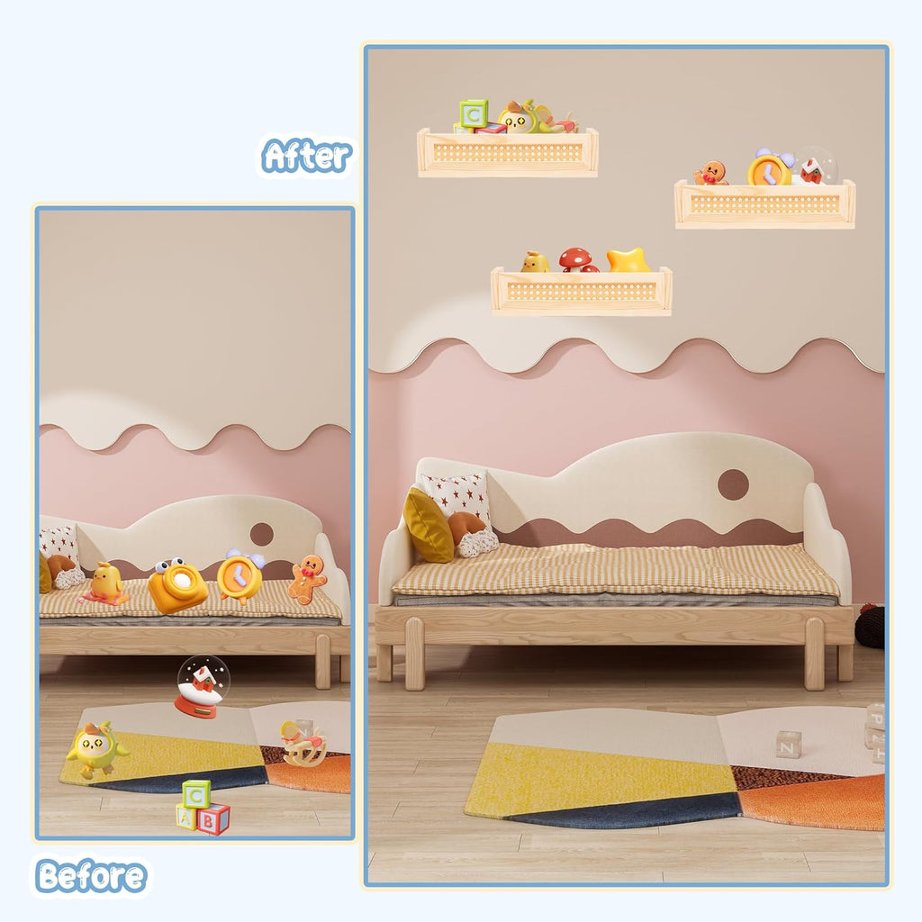 16" Rattan Shelf Set of 3 O269098