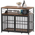 Brown 40" Wooden Dog Crate Furniture with Storage Shelf M3058