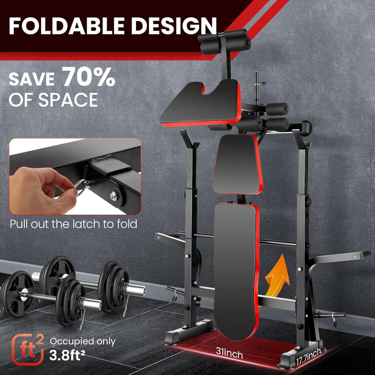 Adjustable Olympic Weight Bench Set with Preacher Curl & Leg Developer K768