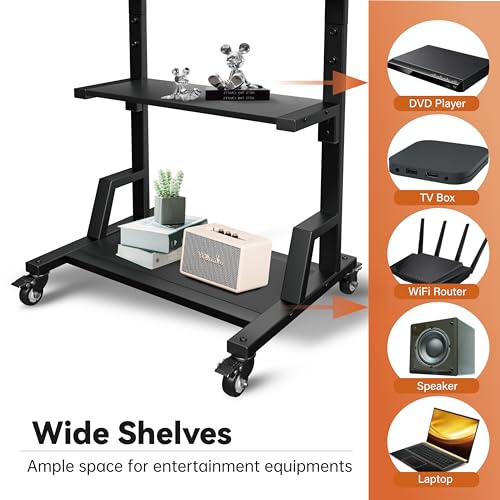 Rolling TV Cart Floor Stand with Mount and Wheels C70745