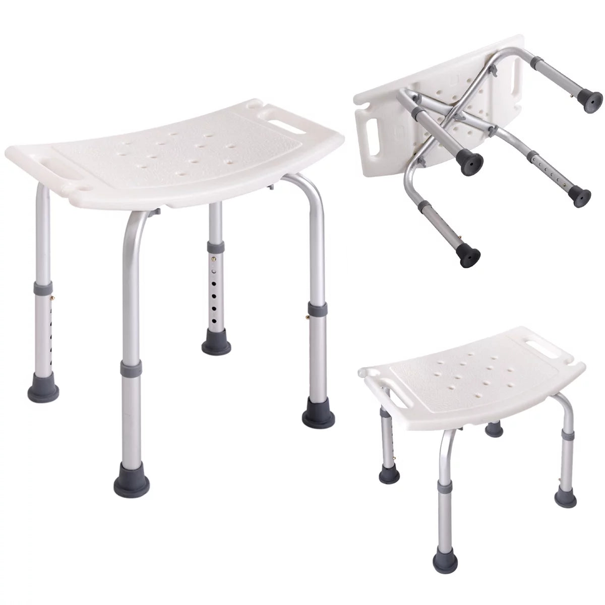 White 6 Adjustable Height Bath Shower Chair C52000