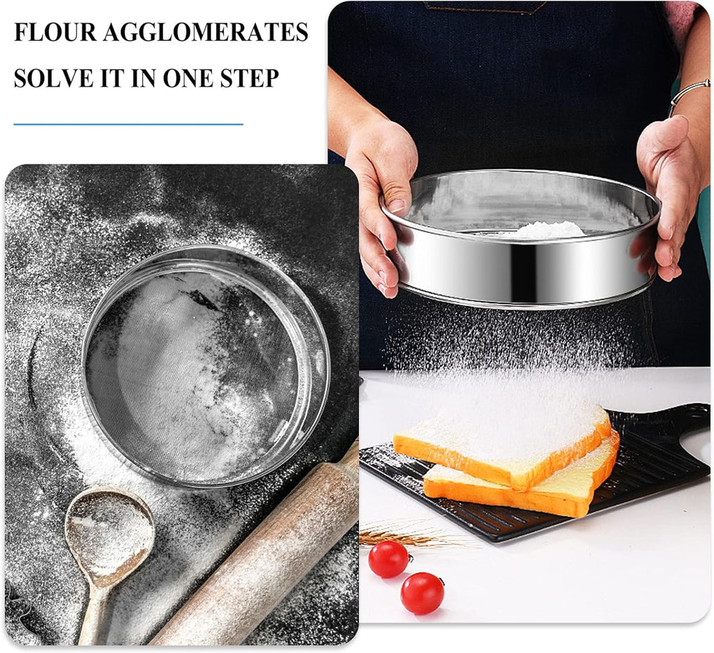 4pcs plastic flour sifter with Stainless steel Mesh R5743