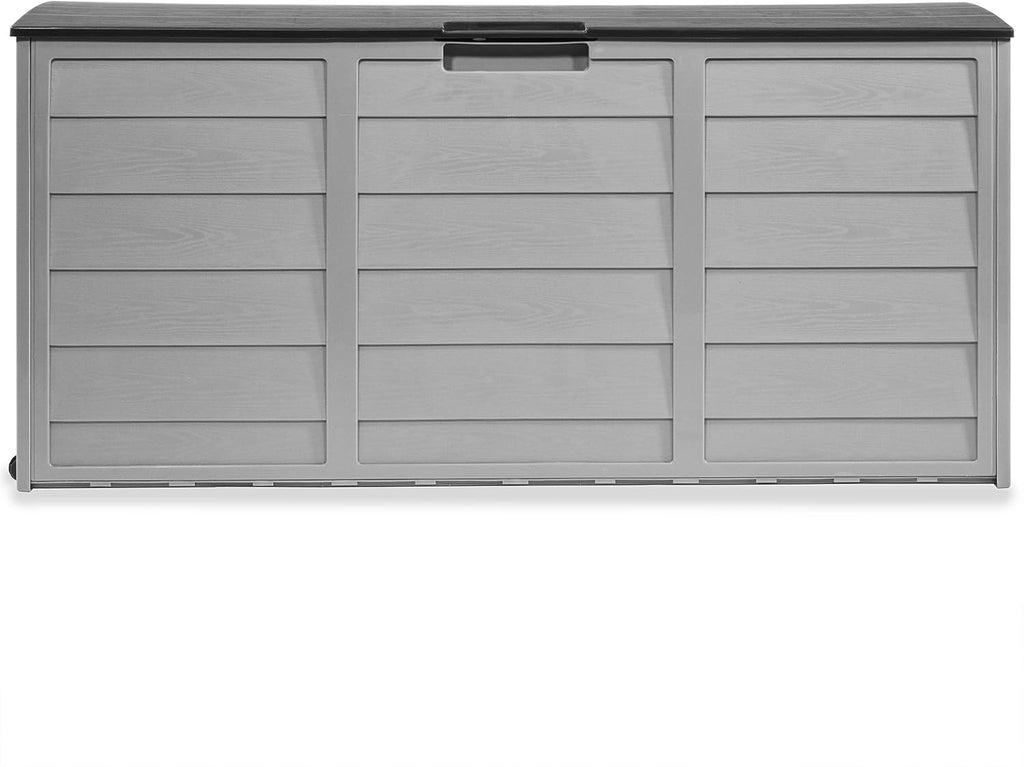 63 Gallon Deck Box with Built In Wheel Outdoor Storage Bench D456