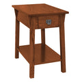 Mission End Table with Drawer Solid Wood Russet Finish R7527