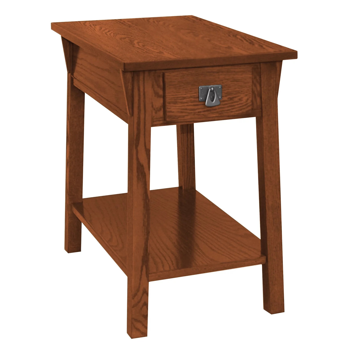 Mission End Table with Drawer Solid Wood Russet Finish R7527