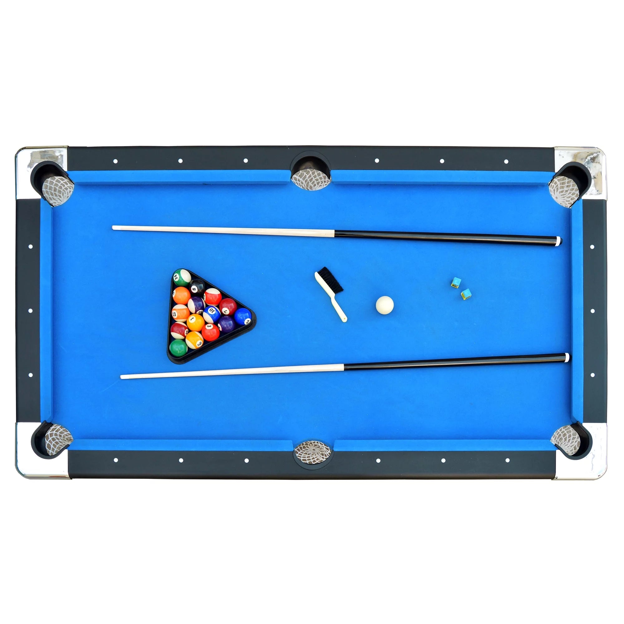 Portable Folding 6 ft. Pool Table, Blue Felt Y255