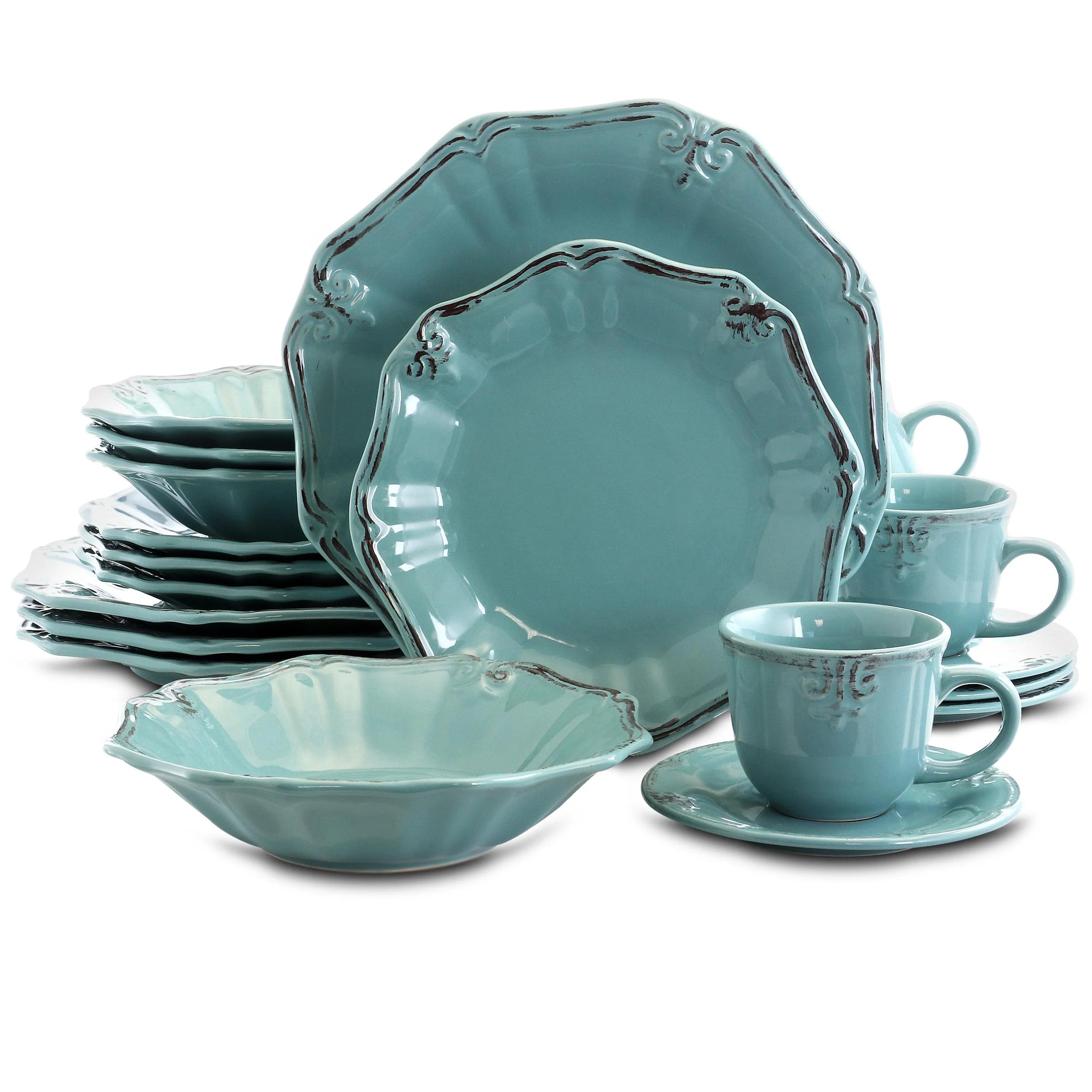 20-Piece Turquoise Dinnerware Set N679557