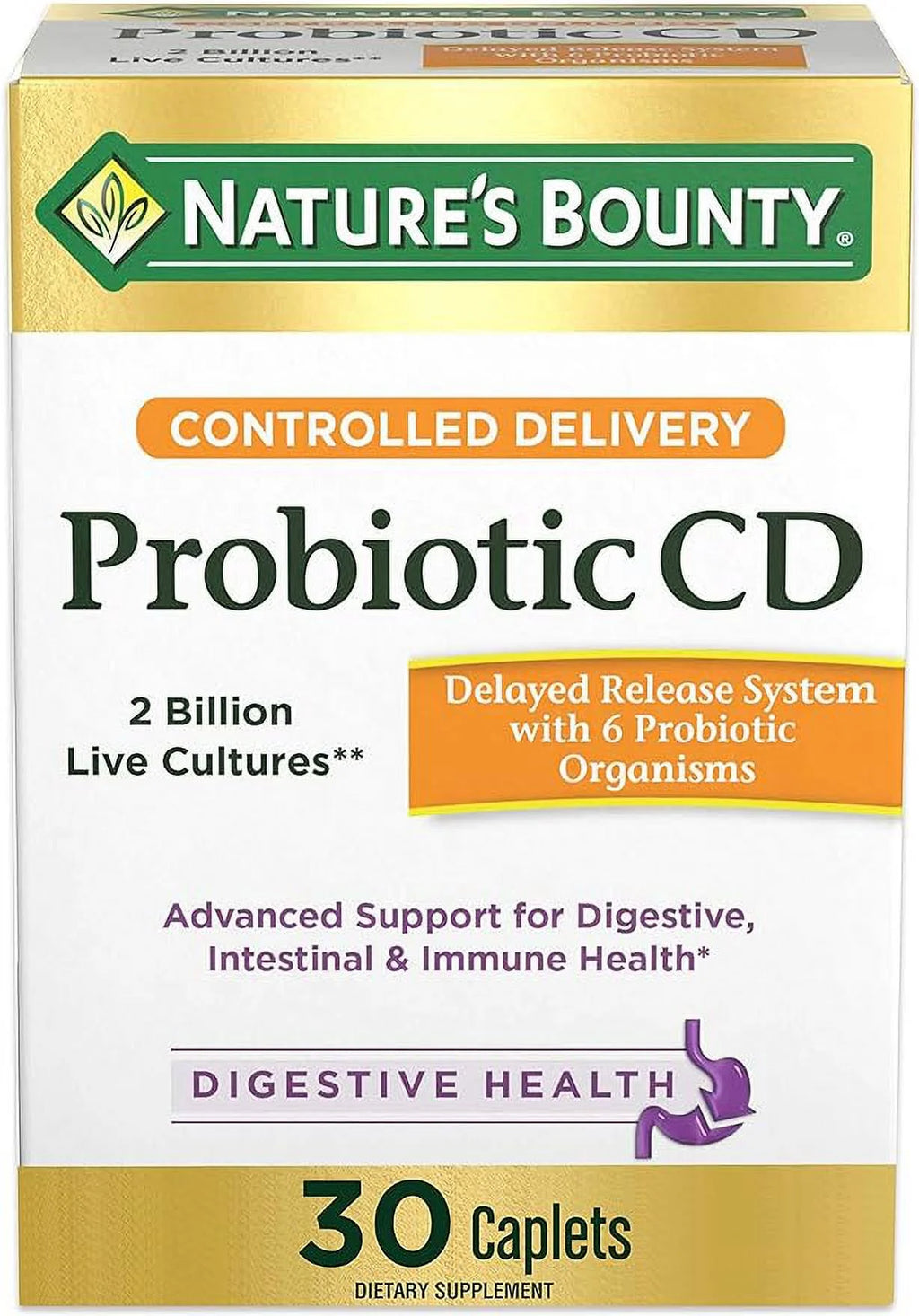 Controlled Delivery Probiotic Dietary Supplement, 30 Caplets U8651