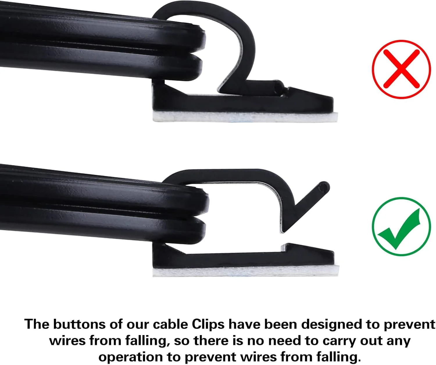 120 PCS Black Adhesive Cable Wire Clips A859