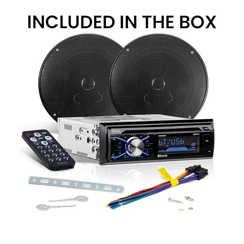 Single Din Bluetooth Car Stereo with 6.5 Inch 2 Way Speakers V3086