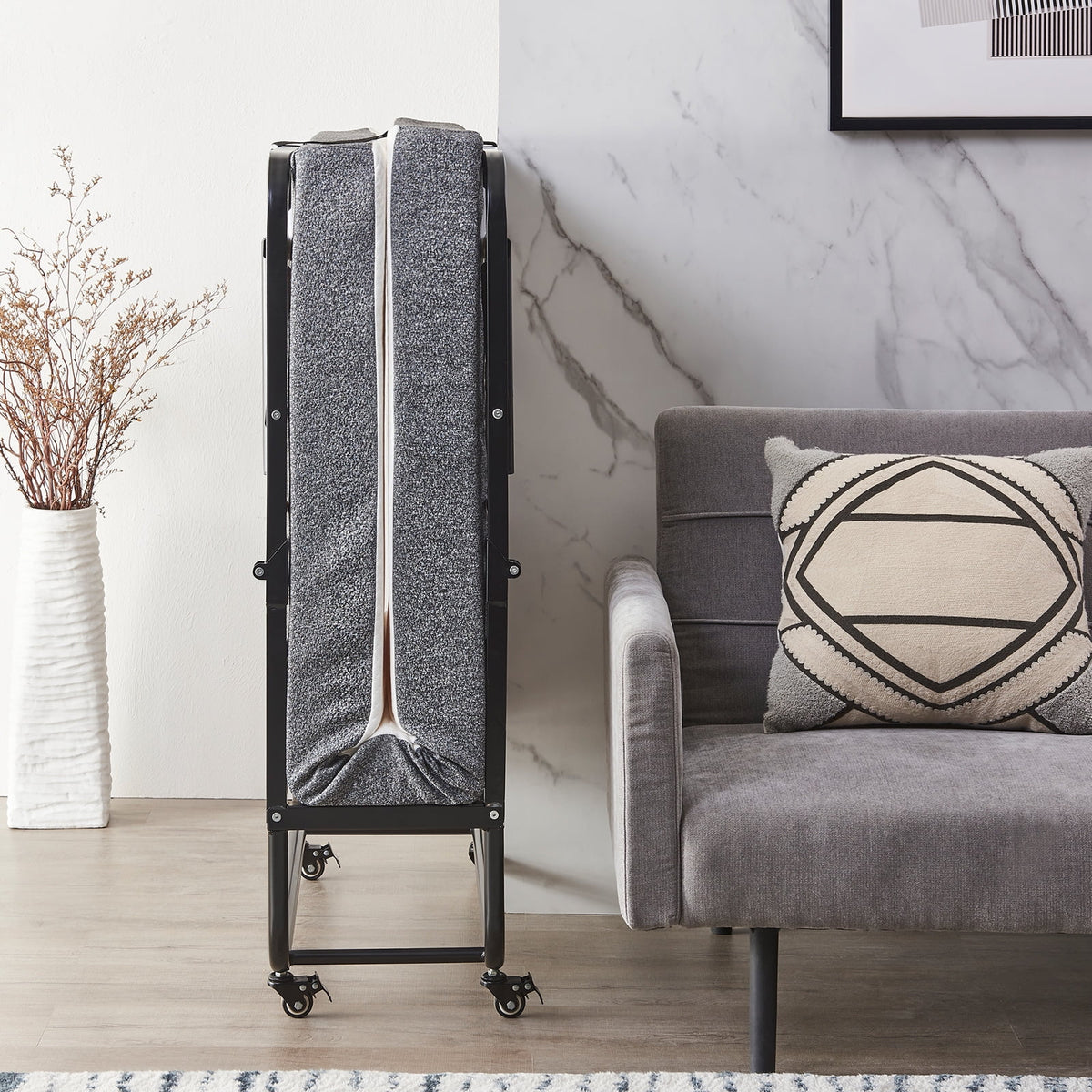 Folding Bed with 5" Memory Foam Mattress, Metal Frame R82142