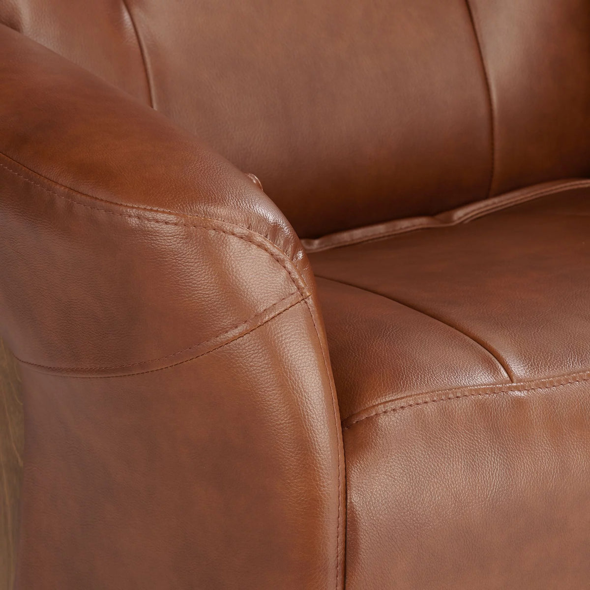 Brown Swivel Faux Leather Recliner Chair U8099
