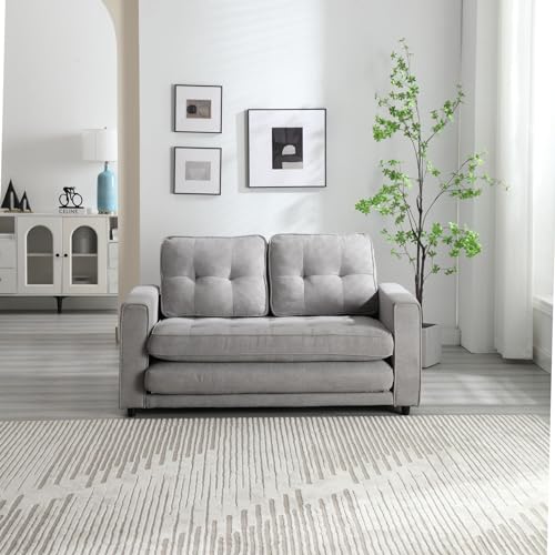 Dark Grey Convertible Folding Futon Sofa Bed S518491