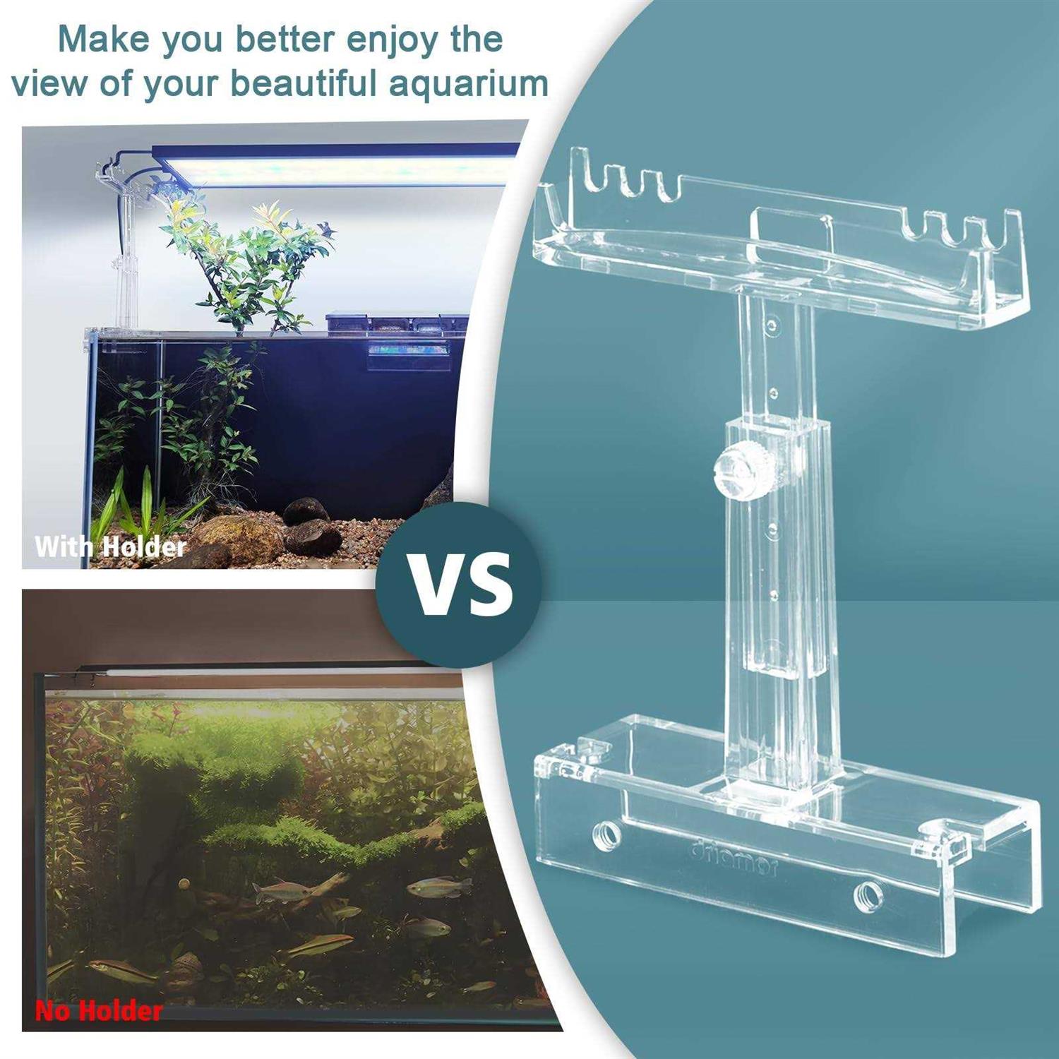 Clear Acrylic Aquarium Light Holder Stand 2pcs I833377