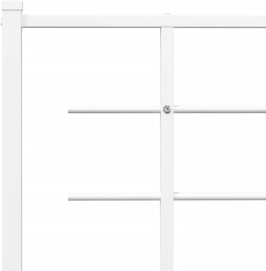 White Steel Metal Bed Frame Double Bed with Headboard Footboard S937