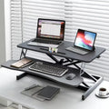 32" Height Adjustable Dual-Layer Standing Desk Converter with Keyboard Tray B559