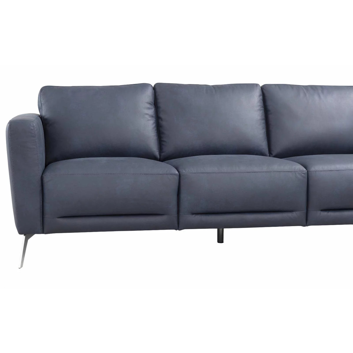 Blue Leather Sofa L6604