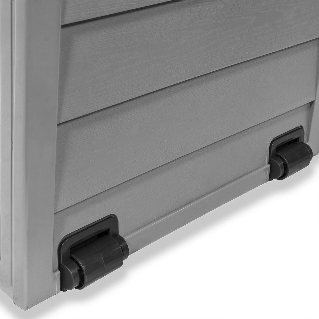 63 Gallon Deck Box with Built In Wheel Outdoor Storage Bench D456