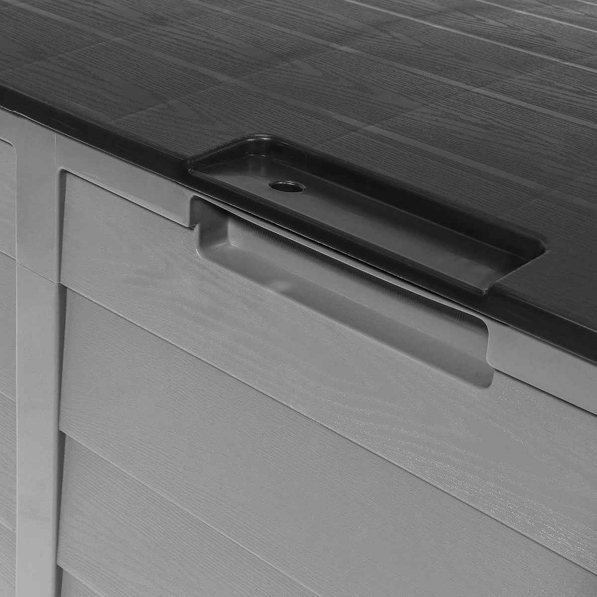 63 Gallon Deck Box with Built In Wheel Outdoor Storage Bench D456