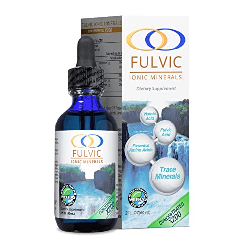 Fulvic Ionic Minerals X200 - BioActive Fulvic Acid, Humic Acid, Trace Minerals, Electrolytes & Essential Amino Acids - 5+ Month Supply D98308