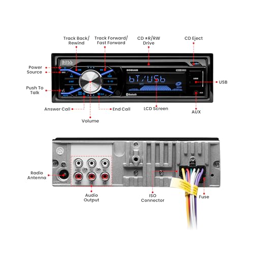Single Din Bluetooth Car Stereo with 6.5 Inch 2 Way Speakers V3086