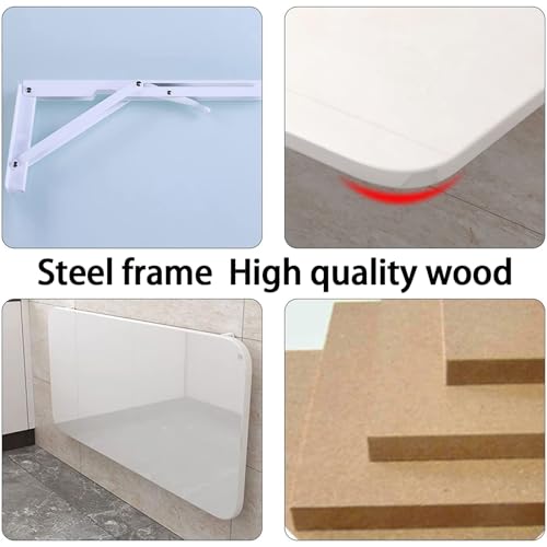 Drop-Leaf Table Wall Mounted Folding Workbench Floating Desk Folding Dining Table Fold Down Desk Wall Table A96837