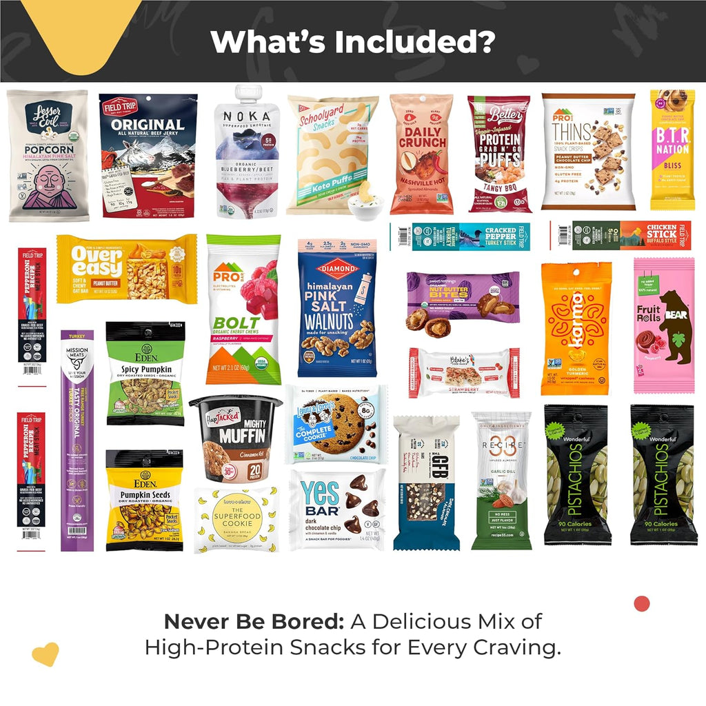 High Protein Protein Bars Cookies Granola Mix Jerky Nuts C908