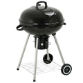 22" Round Portable Charcoal Kettle Grill With 2 Wheels, Black U175609
