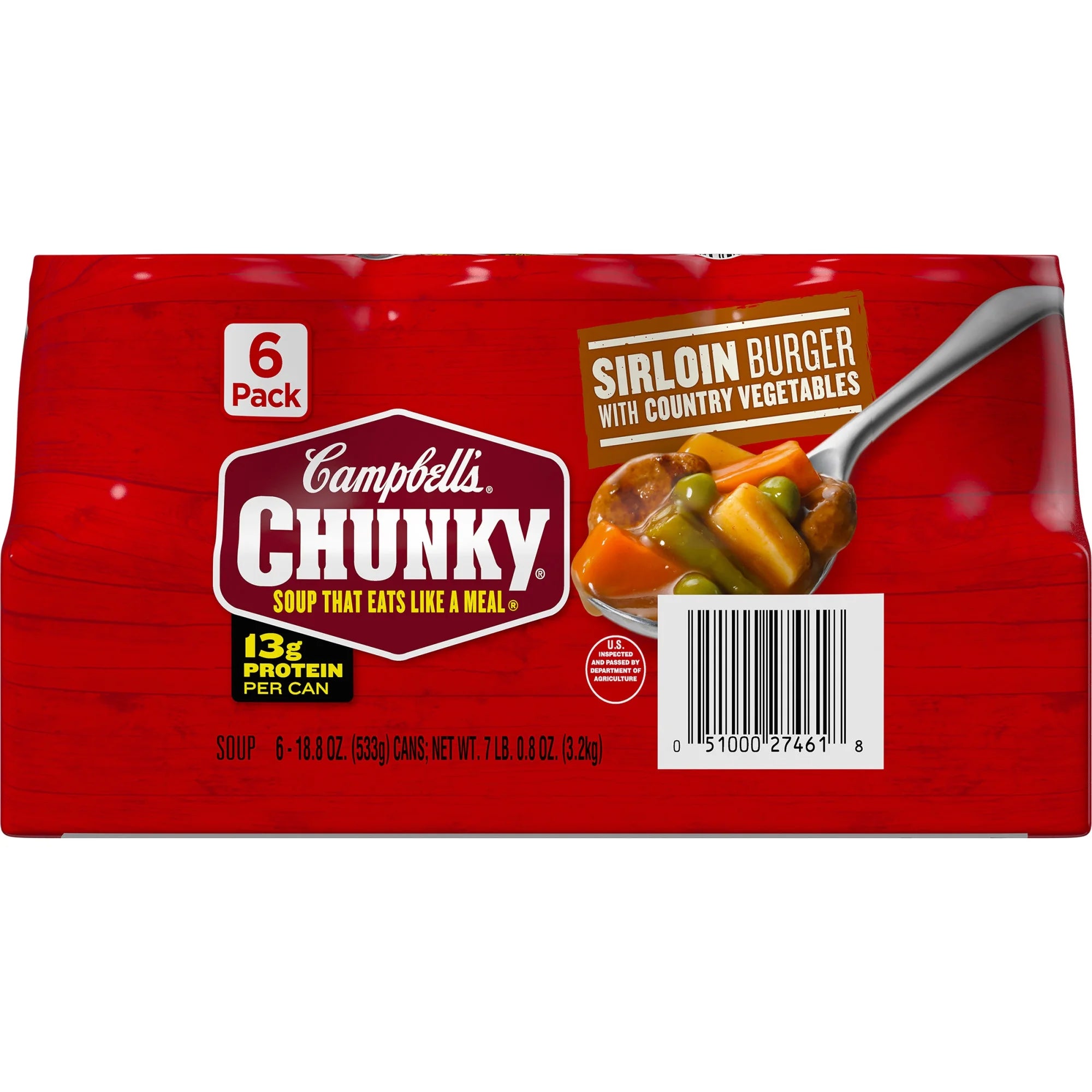 6 Pack Campbell’s Chunky Country Vegetable Beef Soup, 18.8 oz Can H819153