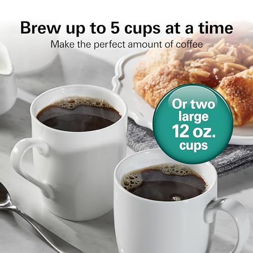 5 Cup Drip Coffee Maker with Glass Carafe, Black & Stainless Steel O87000
