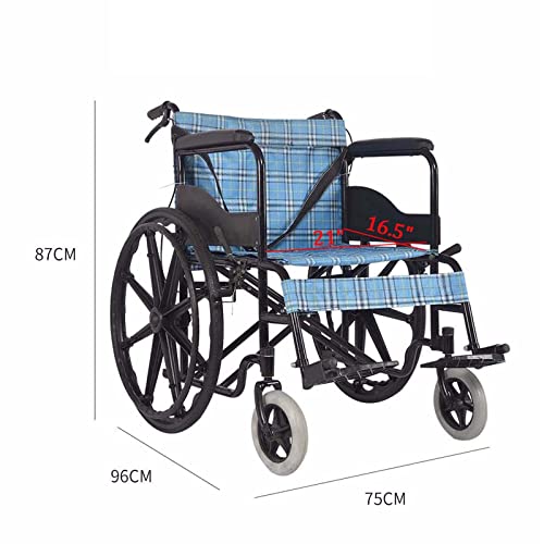 Extra-Wide Heavy Duty Bariatric Folding Wheelchair, 20" Wide Seat, Blue K89679
