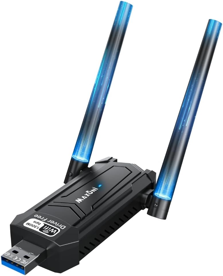 AC1300Mbps Dual Band USB 3.0 WiFi Adapter with 2.4GHz/5GHz and Dual 5dBi Antennas W358