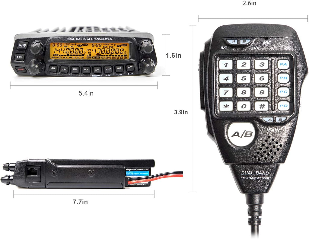 Dual Band Mobile Transceiver VHF/UHF Transmitter Vehicle Radio L407787