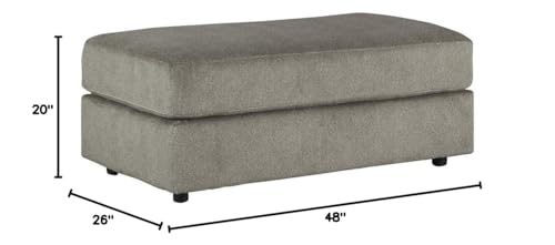 Gray Chenille Oversized Ottoman V19300
