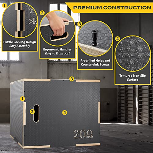 3 in 1 Non-Slip Wood Plyo Box F611