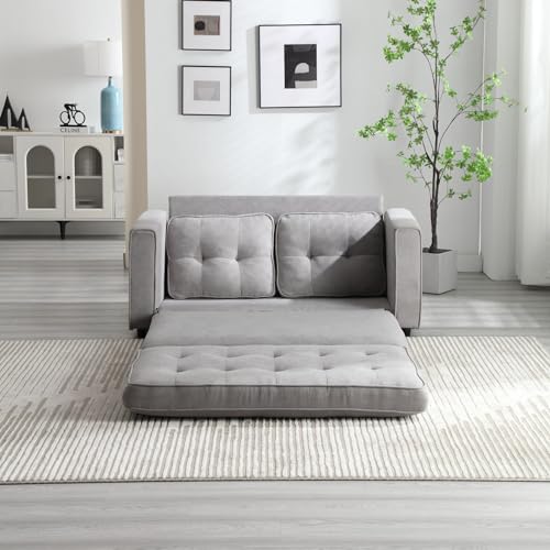 Dark Grey Convertible Folding Futon Sofa Bed S518491