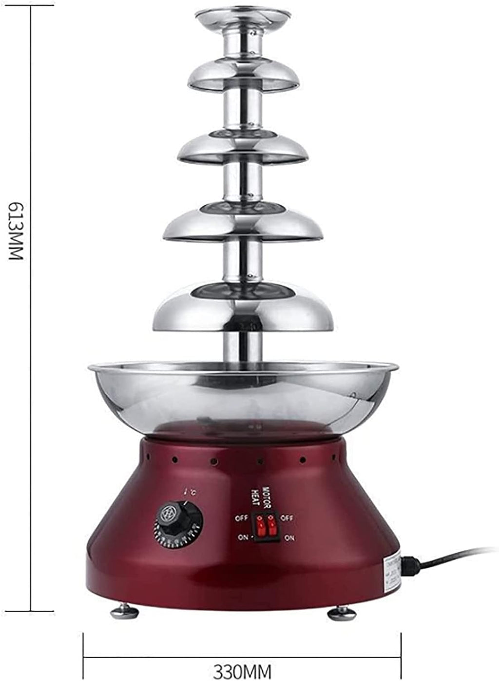 5 Tiers Stainless Steel Chocolate Fondue Fountain Machine B73260