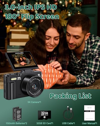 75MP Digital Camera with 18X Zoom, 32GB SD Card, 2 Batteries C274551
